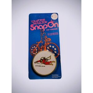🌩1973 DC COMICS SHAZAM! CAPTAIN MARVEL SNAP-ON BIKE COLLECTOR REFLECTOR 🔥